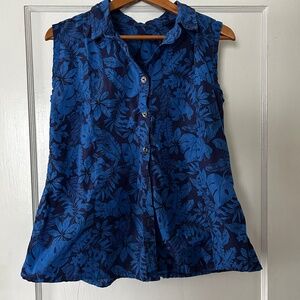 womens sleeveless button down